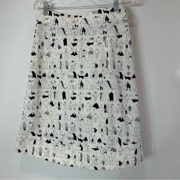 diana vapsve vintage skirt graphic people print social art design black a line s - Picture 6 of 7